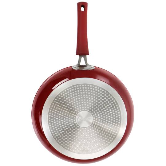 Oster Corbett 12'' Red Nonstick Aluminum Frying Pan